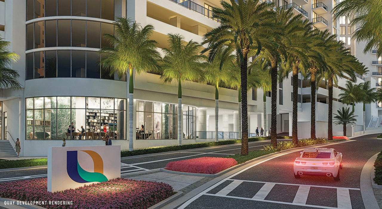 rendering of new quay sarasota with sign