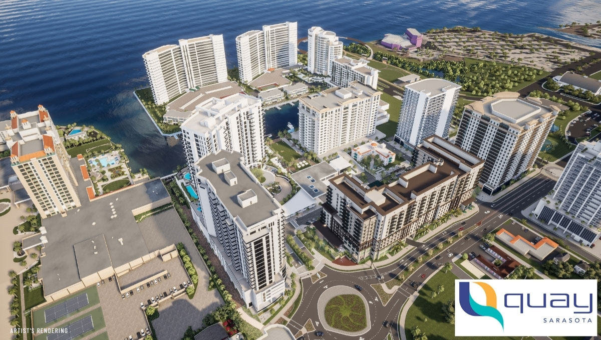 aerial rendering view of quay sarasota